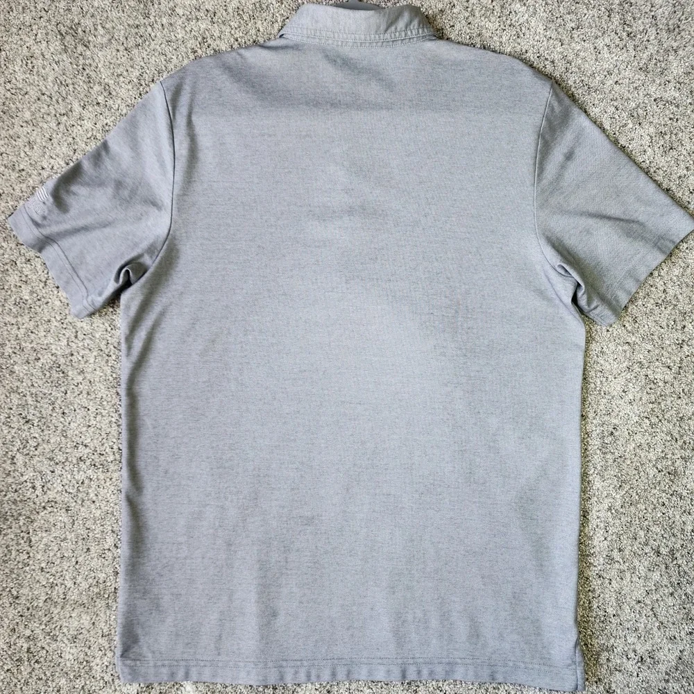 TravisMathew Polo Shirt Mens Large Grey Pima Cotton Barclay Logo Excellent